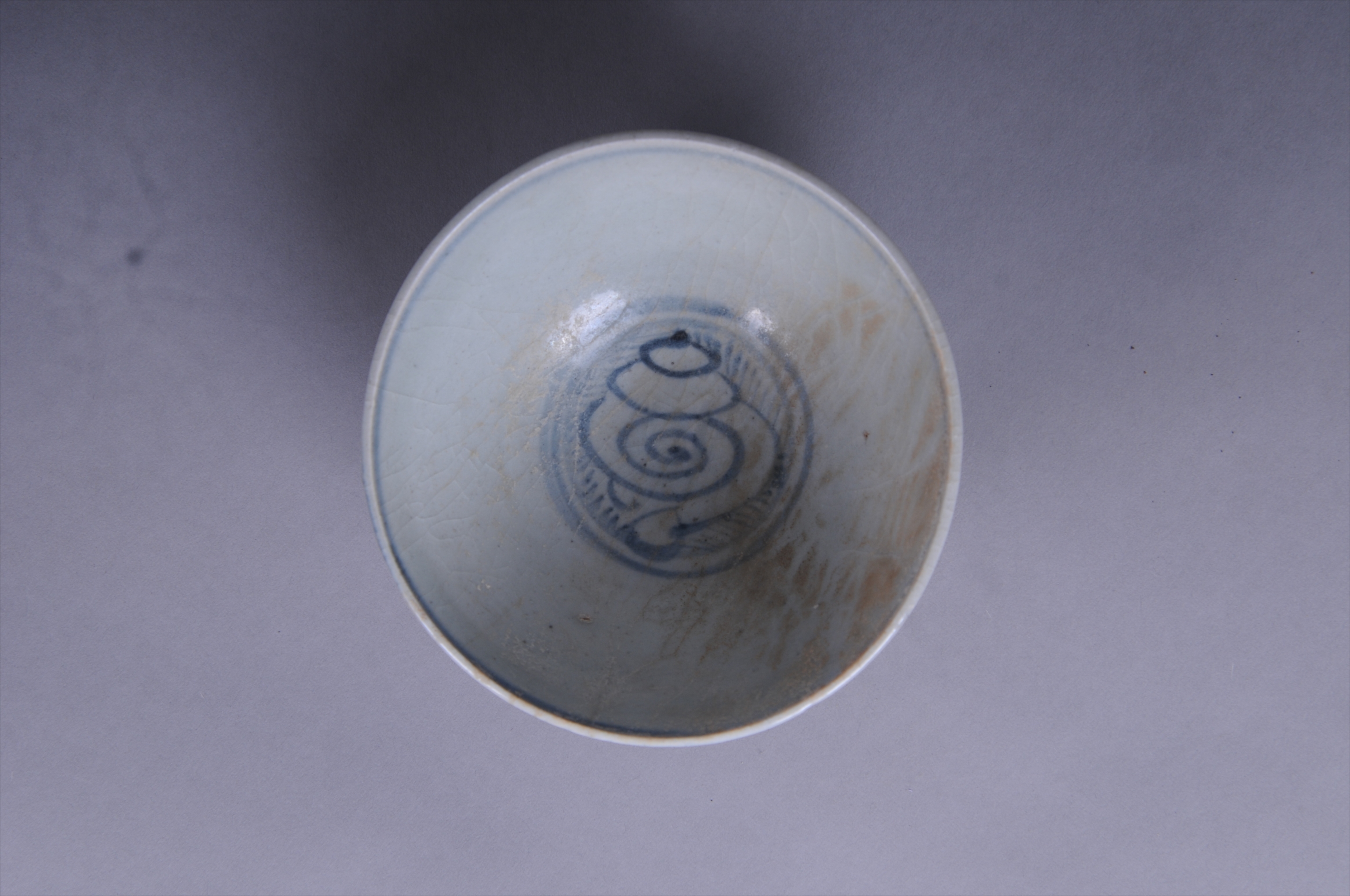 100731清青花漩涡纹碗
